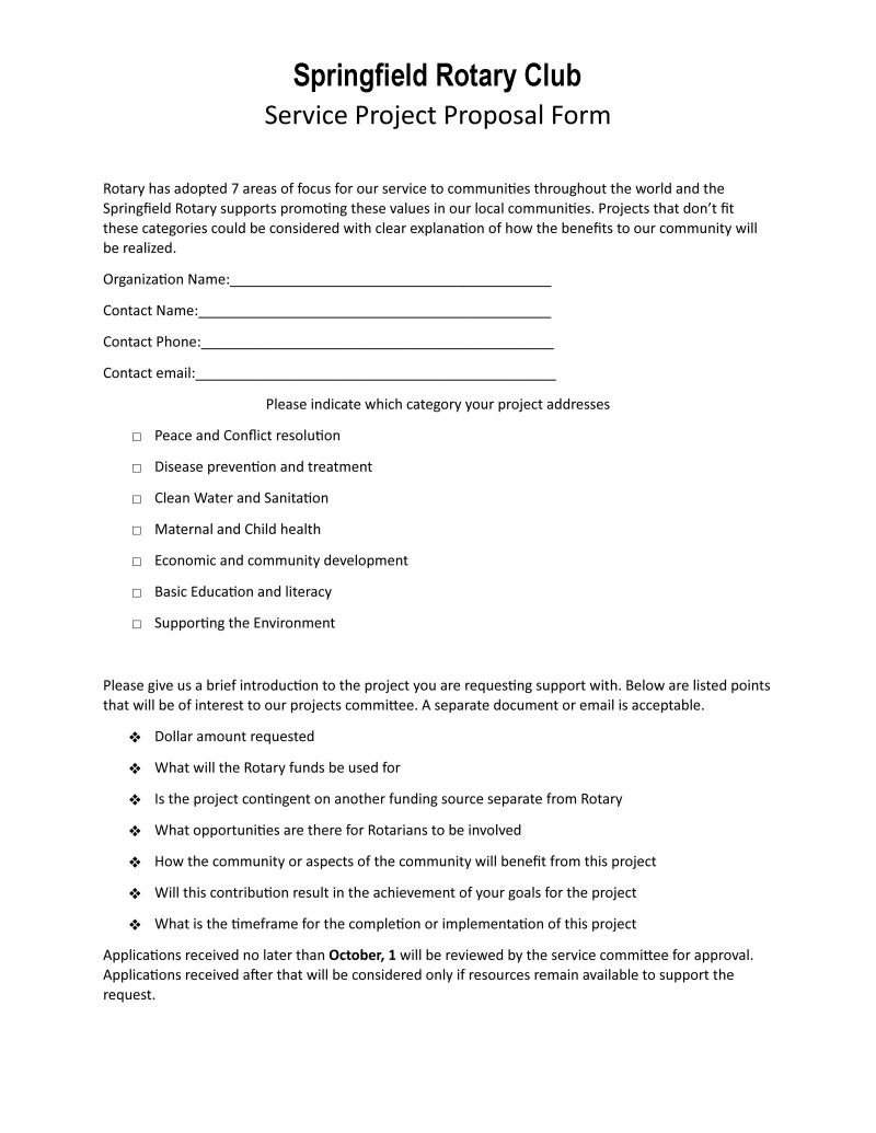 Service Project Grant Application